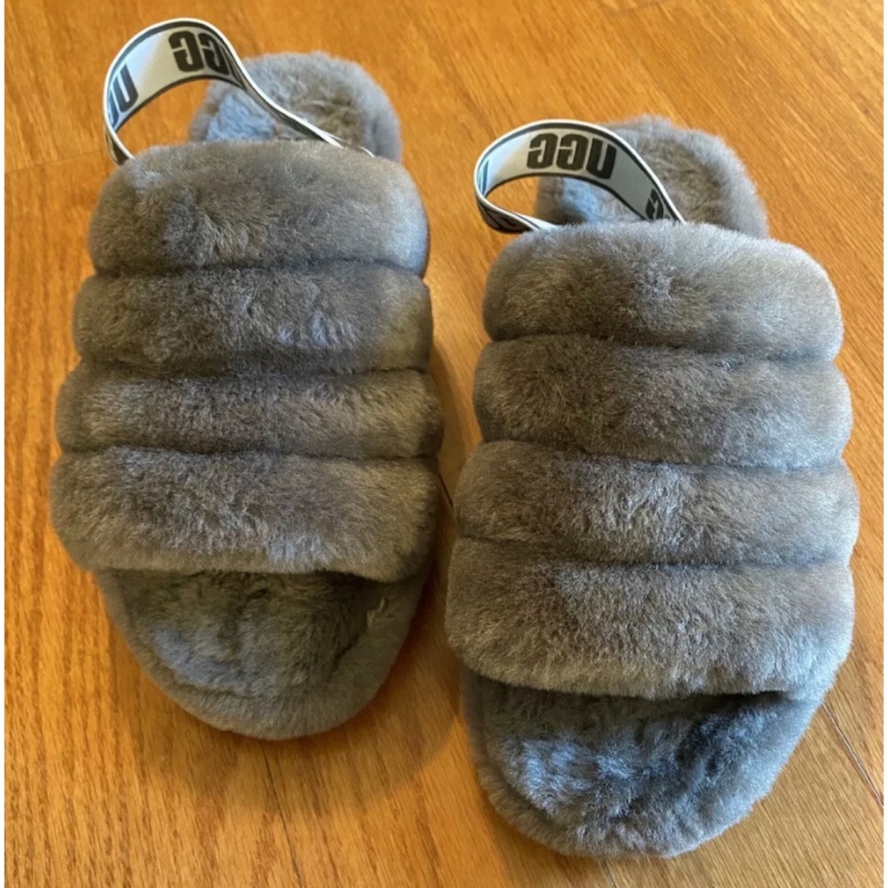 UGG Fluffy Yeah Slide Women's Shoes Slingback Lamb Fur Size 9